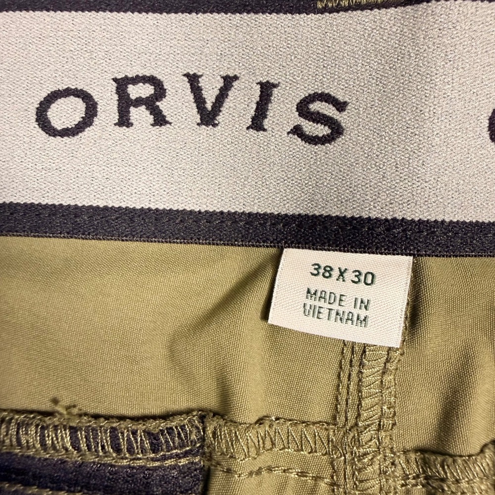Orvis Mens 38x30 Performance Trek Tech Olive Green Water Repellent Hiking Pants - Picture 3 of 11
